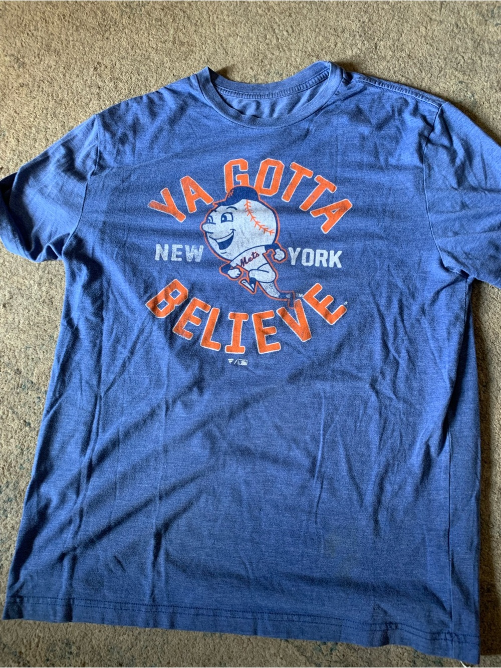 Men's Blue "Ya Gotta Believe" New York Mets Graphic Tee